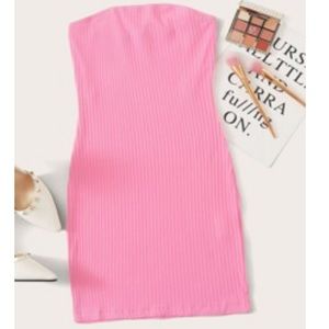 Pink Strapless Mini Dress